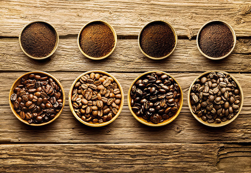 Perbedaan warna biji kopi berdasarkan lamanya proses roasting yang dilakukan